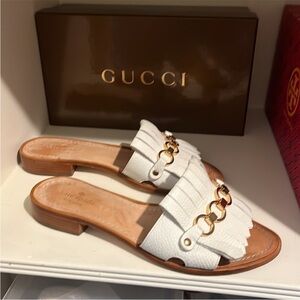 Kate Spade White and Tan Sandals